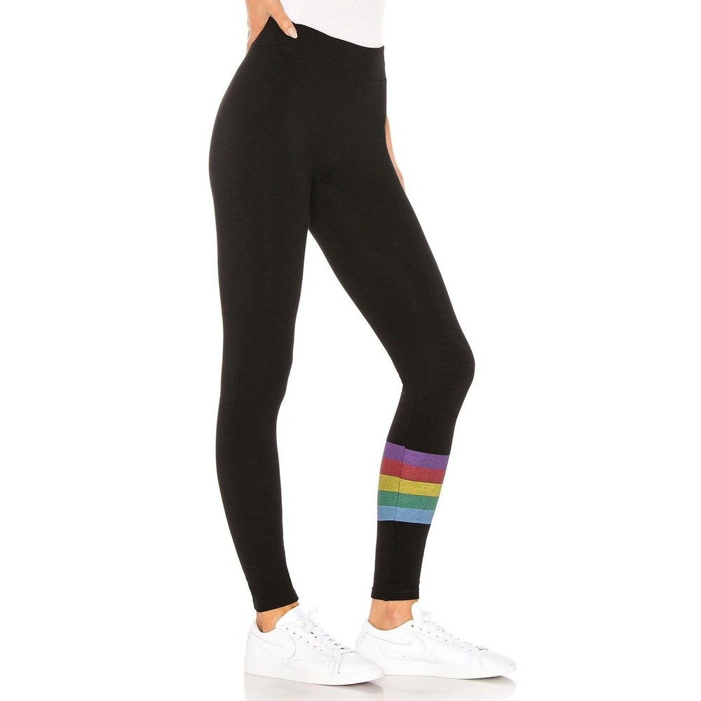 Sundry Rainbow Stripes Yoga Pant Size 2 (Medium) Leggings - Picture 2 of 4
